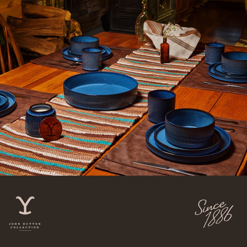 12-Piece Ceramic Dinnerware Set - Yellowstone John Collection