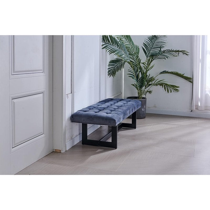 Button-Tufted Upholstered Accent Bench - Multipurpose Seating