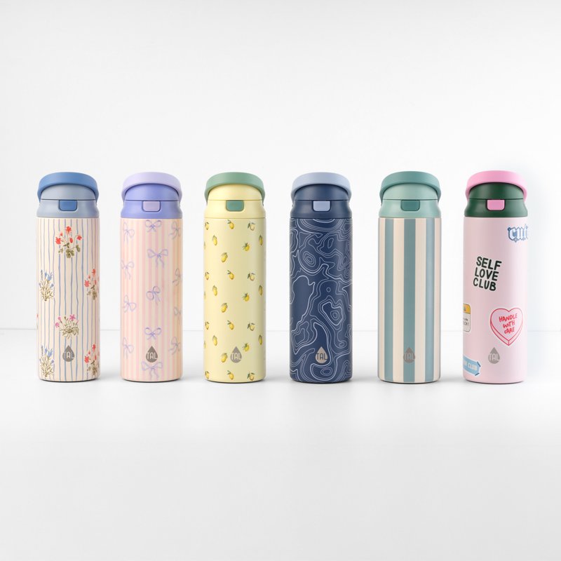 24oz Insulated Stainless Steel Water Bottle with Straw & Chug Lid - Stickers
