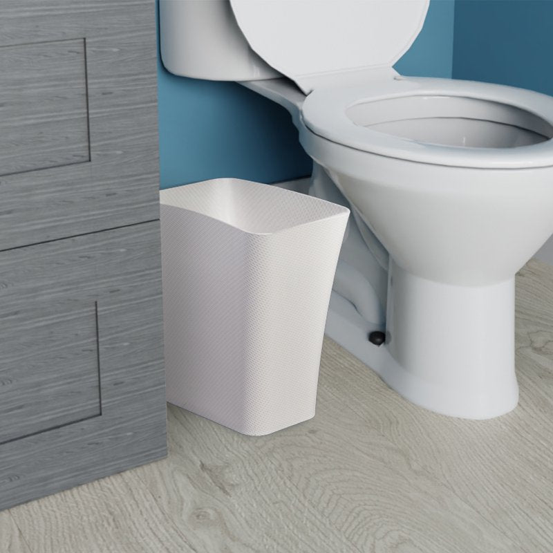 3.1 Gallon Anti-Microbial Bathroom Trash Can - White