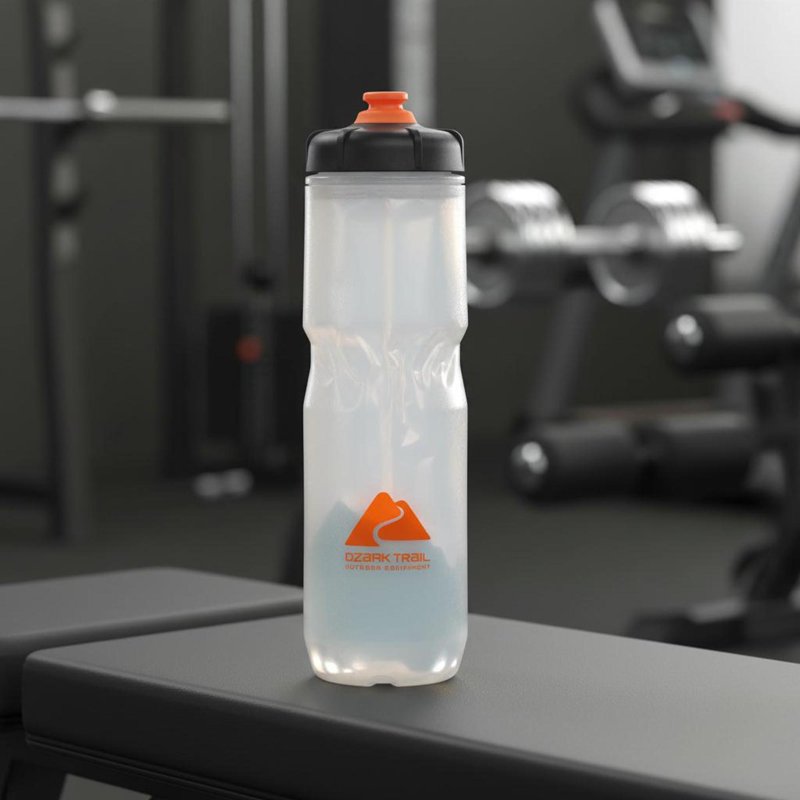 22 oz Insulated Plastic Cycling Water Bottle - Black & White
