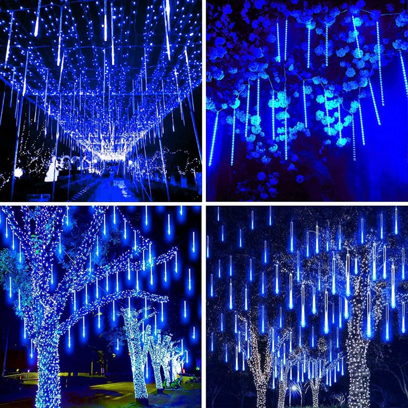 30cm Blue Meteor Shower Rain Lights - Waterproof Outdoor Christmas Garden Decor