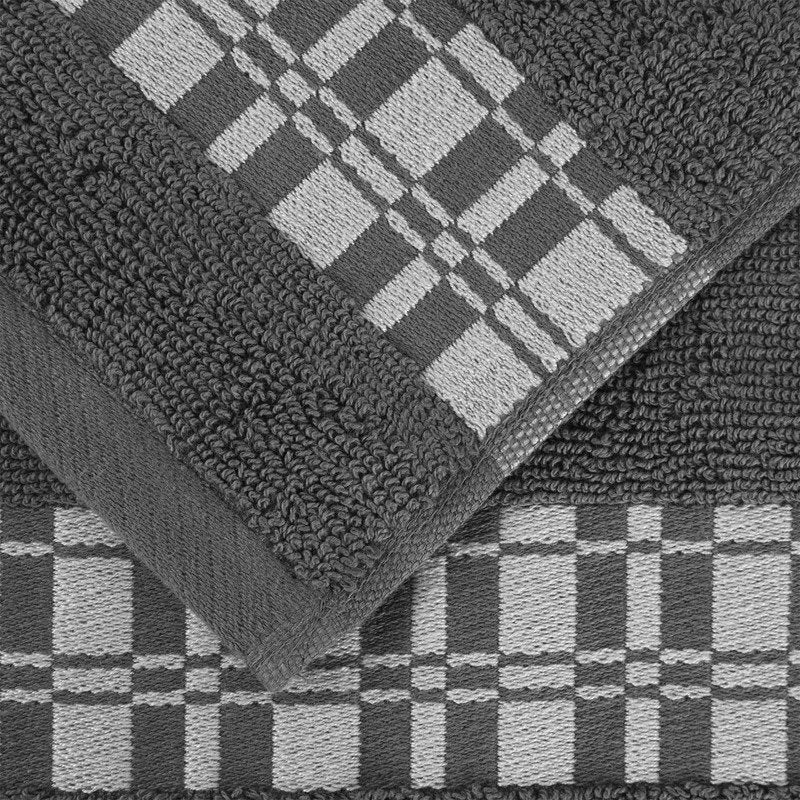 Gray 3-Piece Cotton Embroidered Towel Set - Superior Larissa