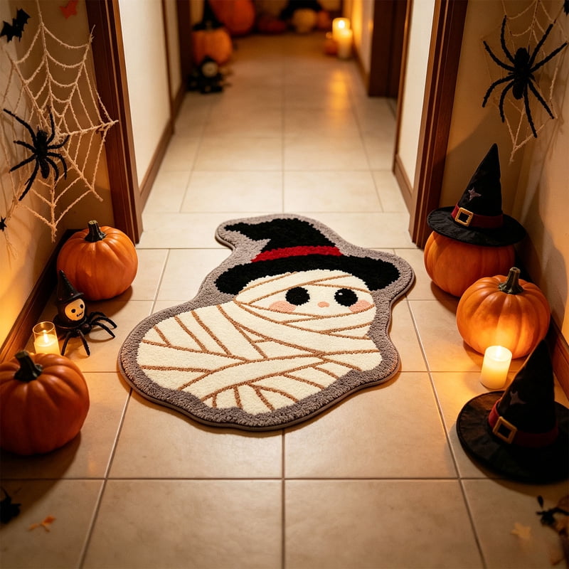 Halloween Doormat Mummy with Witch Hat - Ghost Wrap Variation 16
