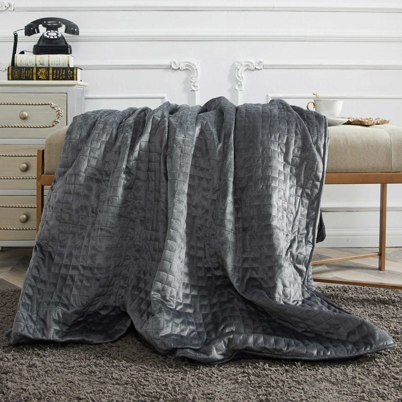 Weighted Blanket with Duvet Cover - 20 lbs, 48x72, Blue, Adult