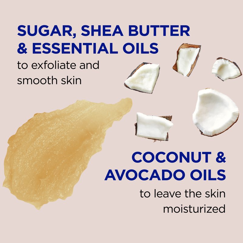 Shea Sugar Body Scrub with Coconut & Essential Oils - 19 oz Exfoliating Wash