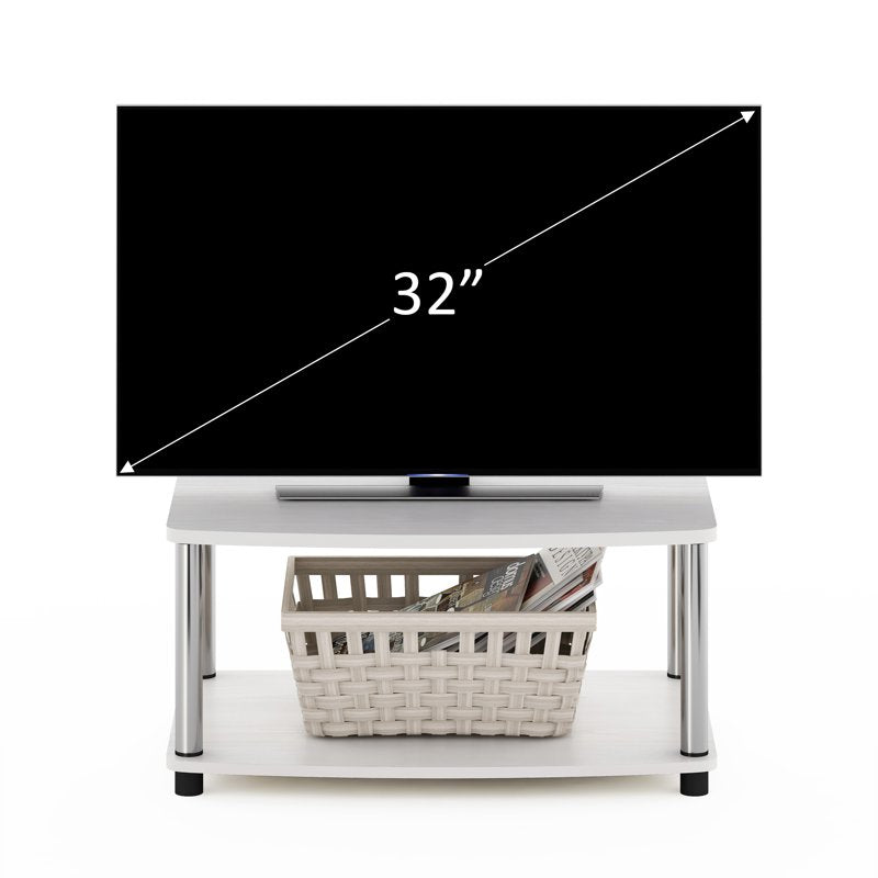 2-Tier Elevated TV Stand - No Tools Assembly, Open Display, Durable