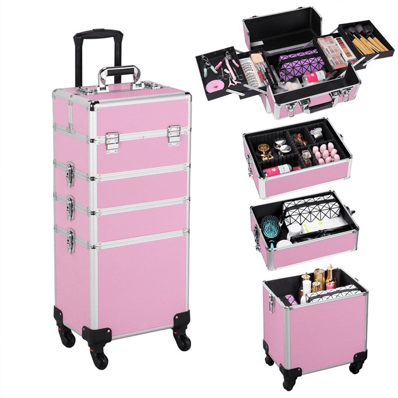 Professional Aluminum Makeup Case with Wheels - Multiple Colors