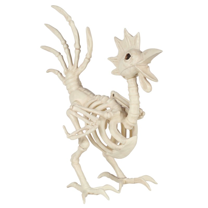 12-Inch Skeleton Rooster Halloween Decoration for Indoor Outdoor Spooky Farmyard Decor