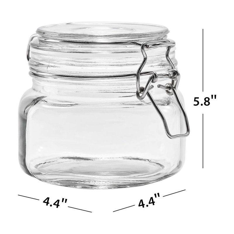 17 oz Airtight Glass Food Storage Jar with Locking Lid - 1