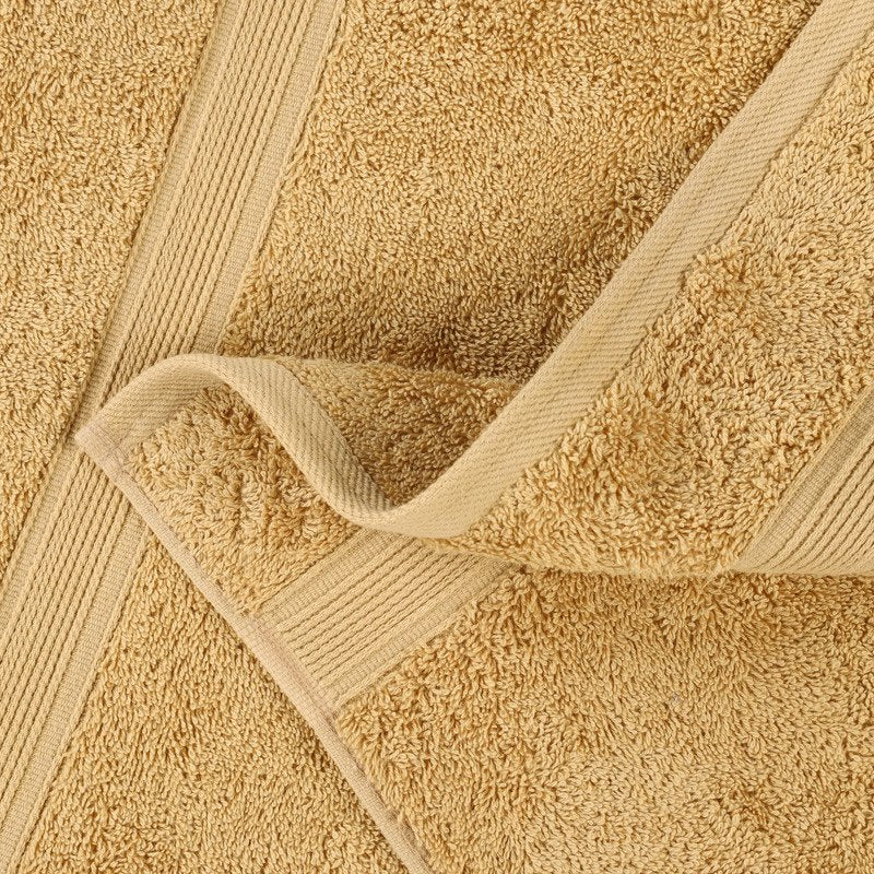 Organic Cotton Bath Towel Set - Soft Medium Weight 3 Piece Gold
