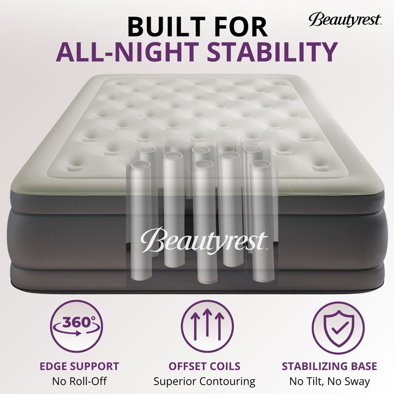 Full Air Mattress with Built-In Pump - 18" Sky Rise Support, Puncture-Resistant