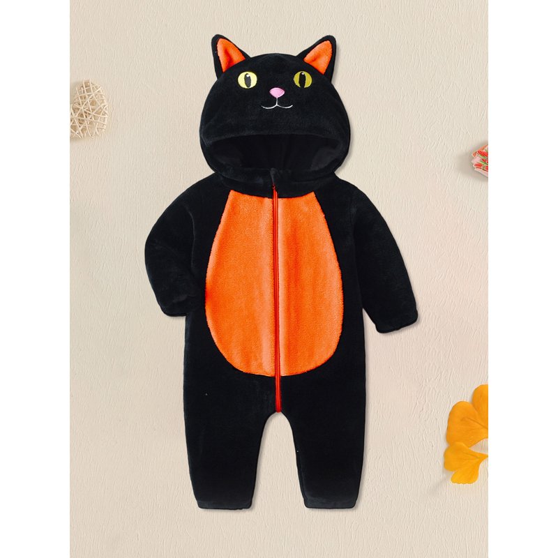 Toddler Baby Cat Costume Jumpsuit - Orange 4-5 Years Halloween Animal Cosplay