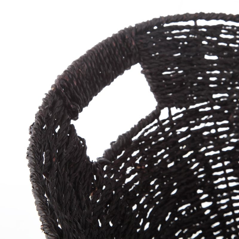 3 Pack Seagrass Storage Baskets with Chalkboard Labels & Handles - Oval 15.94x12.01x6.61 in