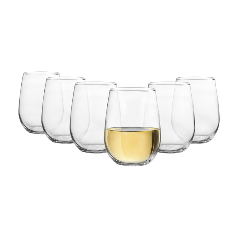 Clear Stemless Wine Glass Set - 17 oz, 4 Pack