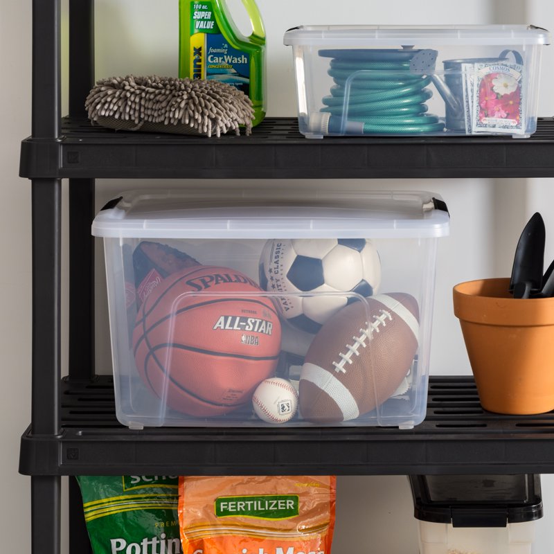 60 Qt. Plastic Storage Bins with Lids - 4 Pack Stackable Totes for Home Garage Office