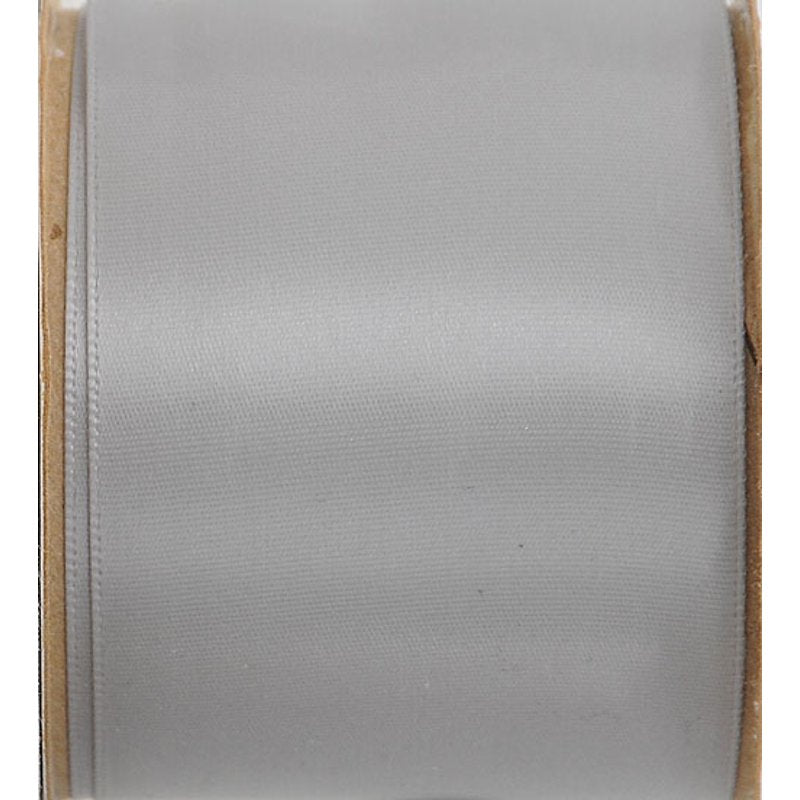 (2 Pack) Offray Opal Gray Satin Ribbon - 2 1/4 Inch Single Face Polyester, 9 Feet Each