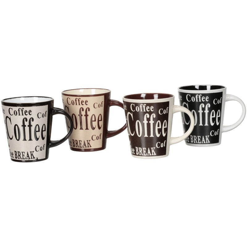 8-Piece Coffee Mug and Spoon Set - Assorted Colors, 13 oz