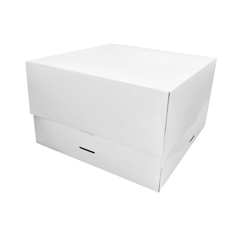 8" x 8" x 6" White Adjustable Cake Box - 3 Pack