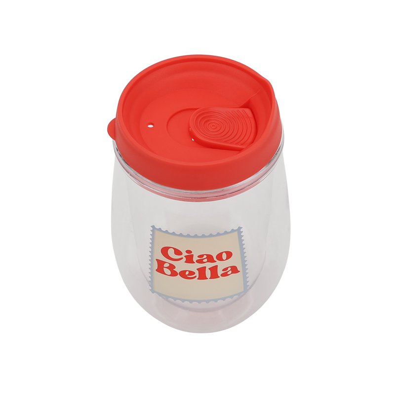 12oz Printed Wine Tumbler Set - Ciao Bella & Strawberry