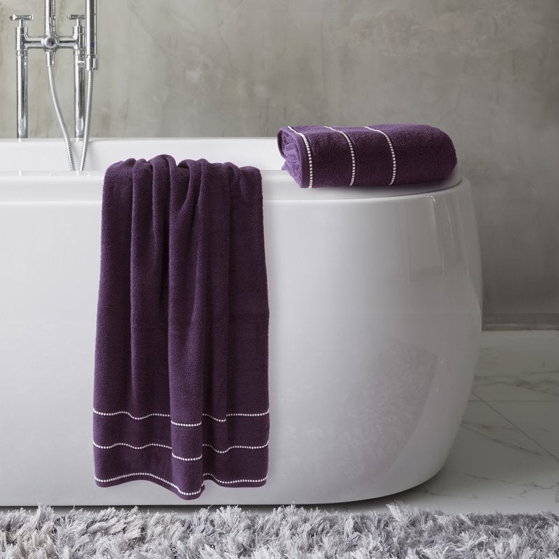 Purple Luxury Cotton Bathroom Towels Set - Quick Dry 2-Piece Somerset Home