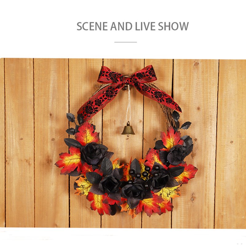 Halloween Wreath for Front Door C-9 Artificial Fall Decor for Thanksgiving