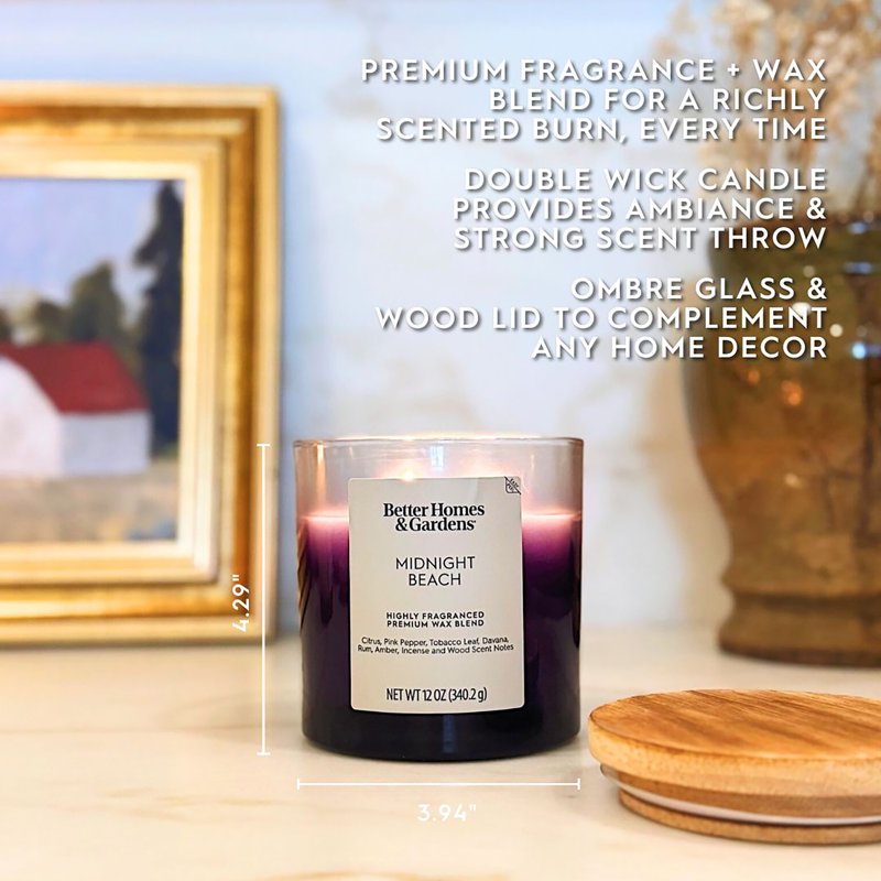Midnight Beach Scented 2-Wick Ombre Jar Candle - 12oz