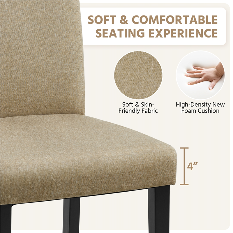 Modern Upholstered Dining Chairs Set of 2 - Khaki