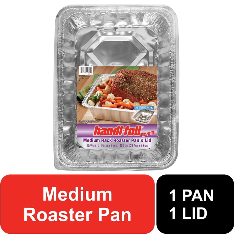 Large Aluminum Roaster Pan with Dome Lid - 2 Pack