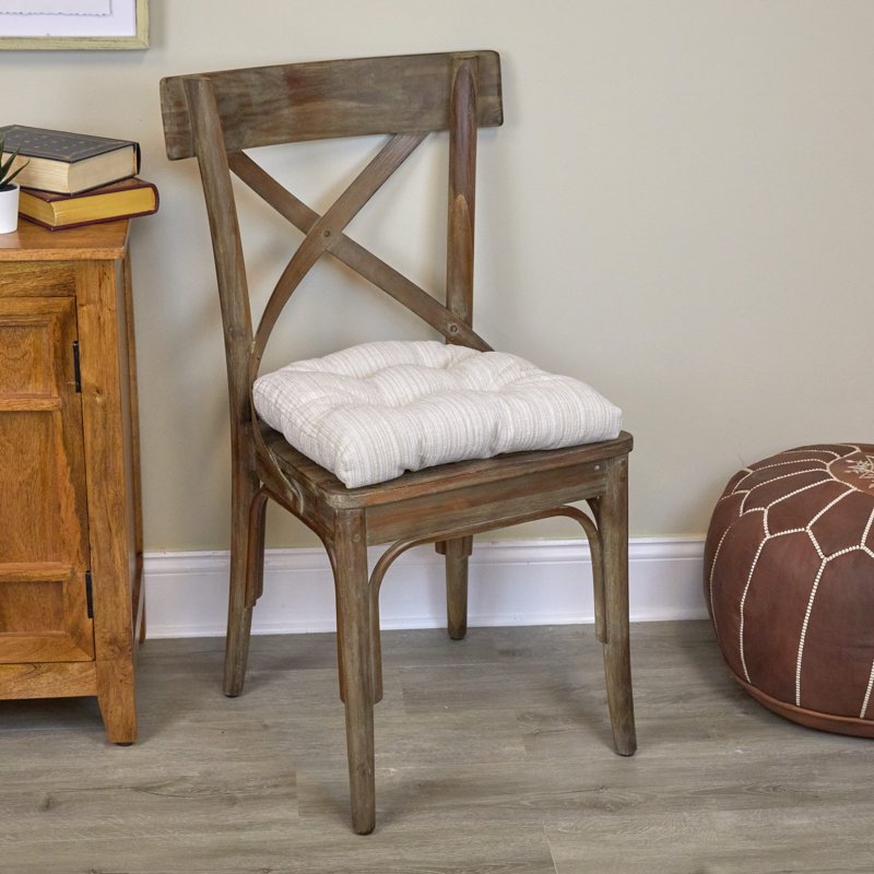Non-Slip Polar Chenille Chair Cushions - Set of 2, Cream