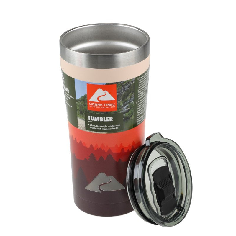 22 oz Stainless Steel Travel Tumbler - Mountain Print