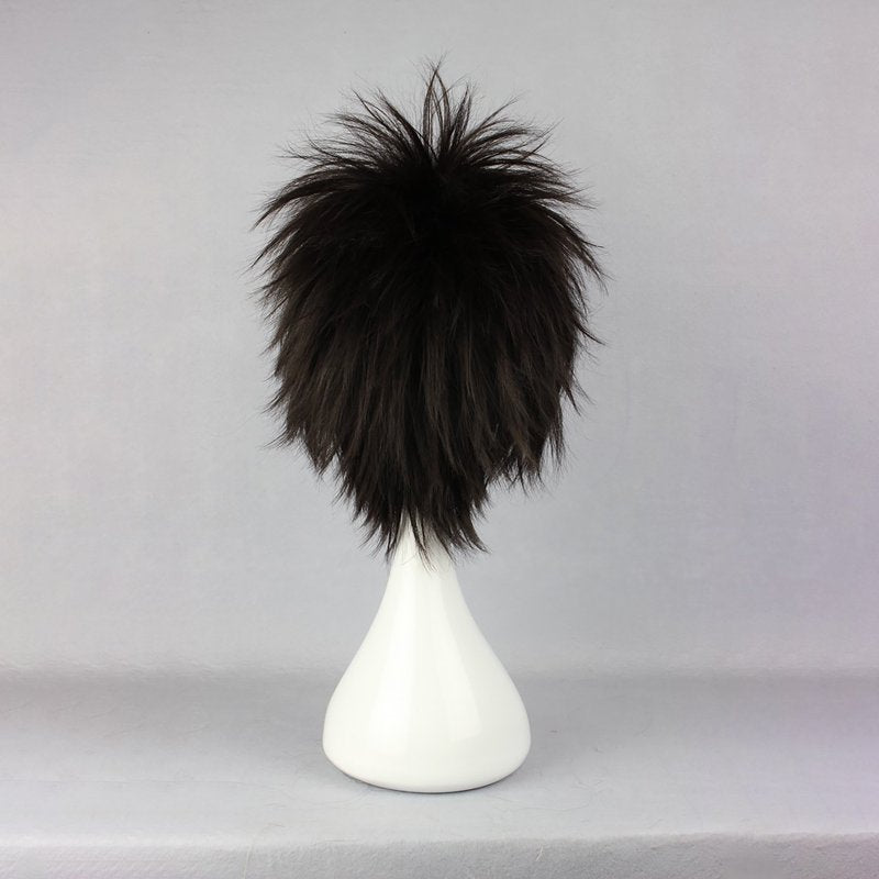 12" Black Straight Wig with Cap for Women - Heat Resistant Synthetic Hair