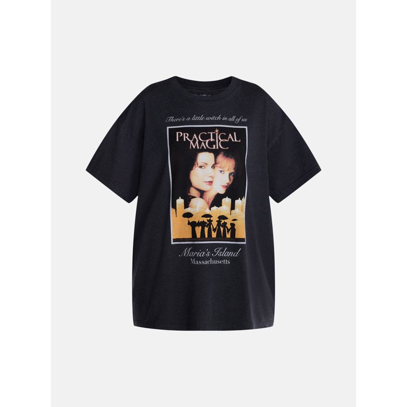 Women's Practical Magic Halloween Graphic Tee - Black XS Short Sleeve
