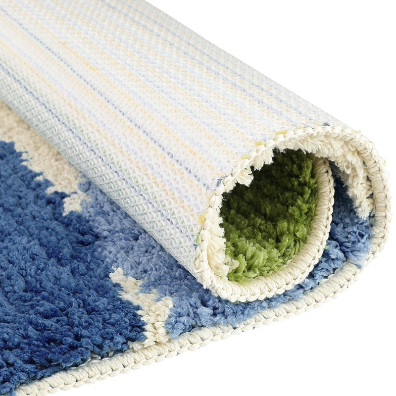 Bathroom Rug Leaves-3 16x24 Plush Fluffy Non-Slip Quick-Dry Bath Mat - Unique Bargains