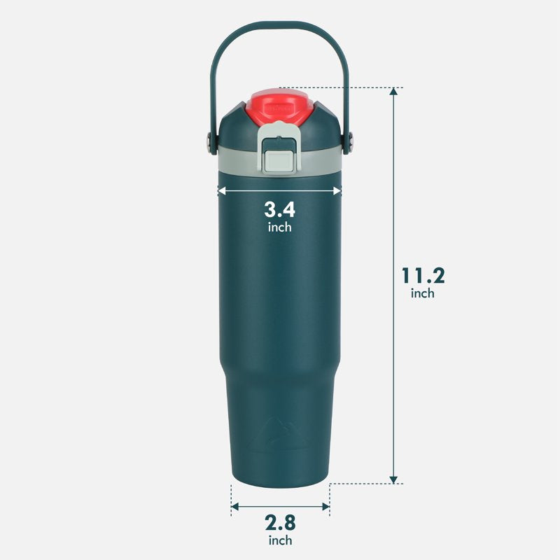 30 oz Stainless Steel Insulated Tumbler with Dual Sip & Chug Lid - Green