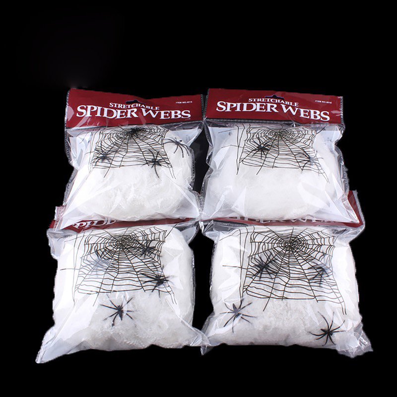 20g Luminous Spider Web Decor, Stretchable Halloween Cobwebs for Indoor Outdoor Party
