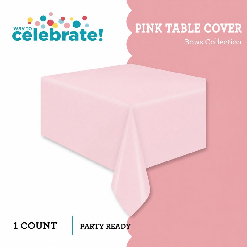 Rectangular Pink Vinyl Table Cover - 54" x 84"