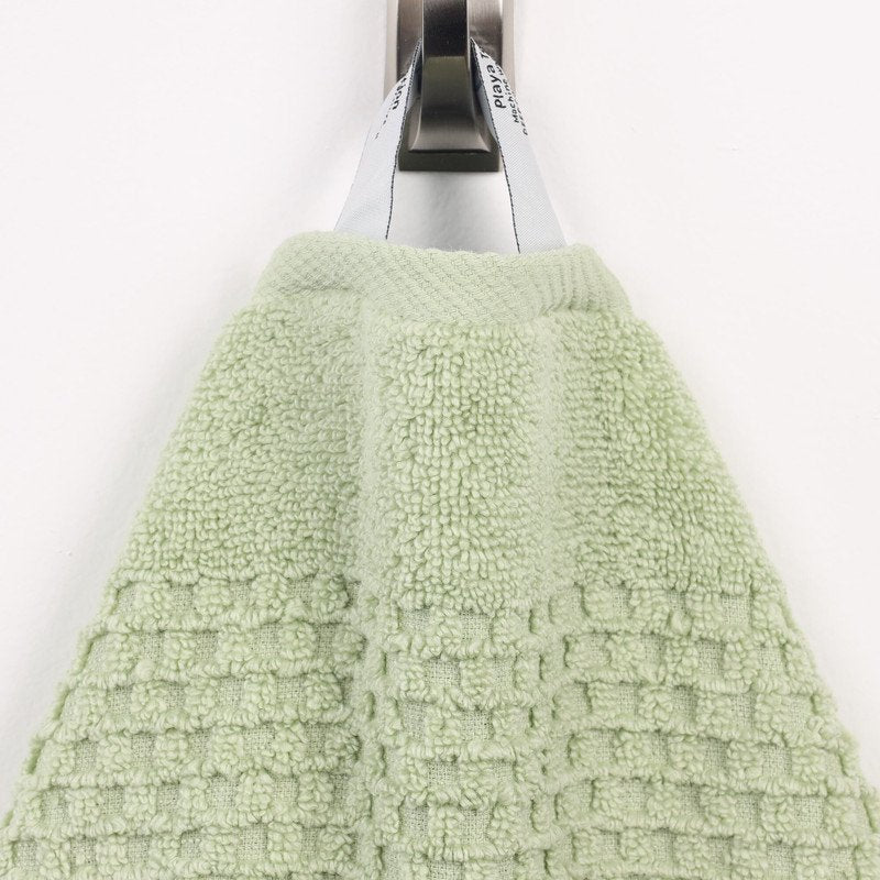Superior Playa Zero Twist Cotton Waffle Textured Hand Towels Set - Green, 6 Pack