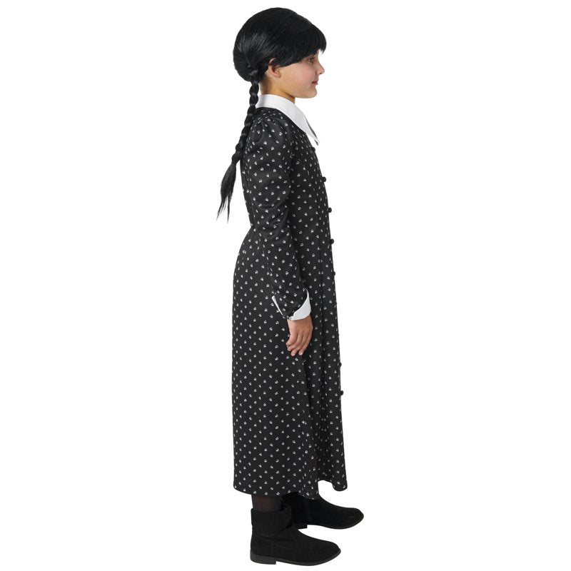 Wednesday Addams Girls Costume Small - Nevermore Academy Gothic Dress with Polka Dots