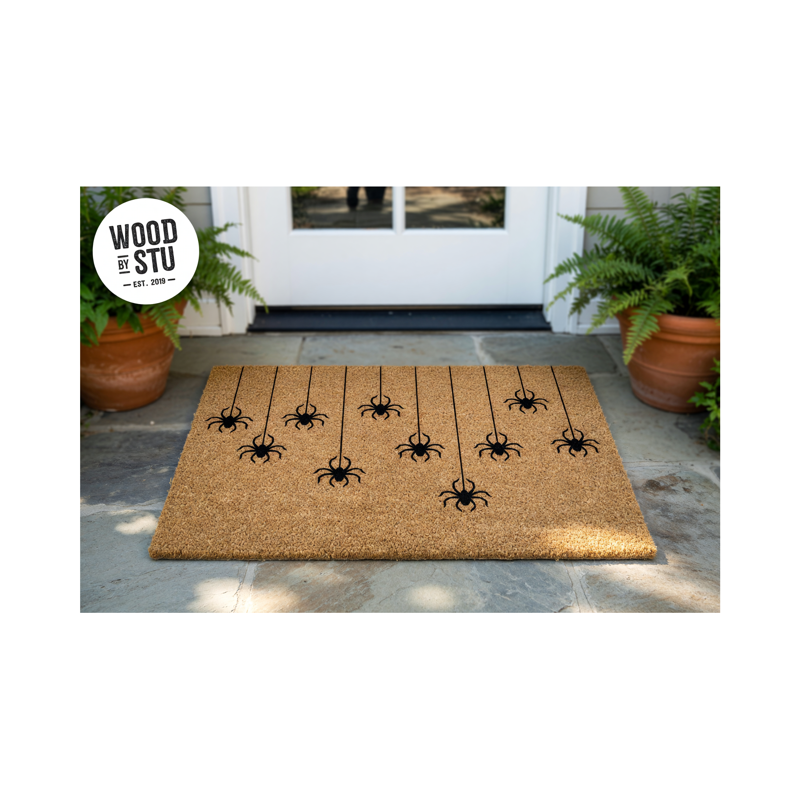 Halloween Door Mat 24x36 Inches - Funny Spider Welcome Rug for Front Porch