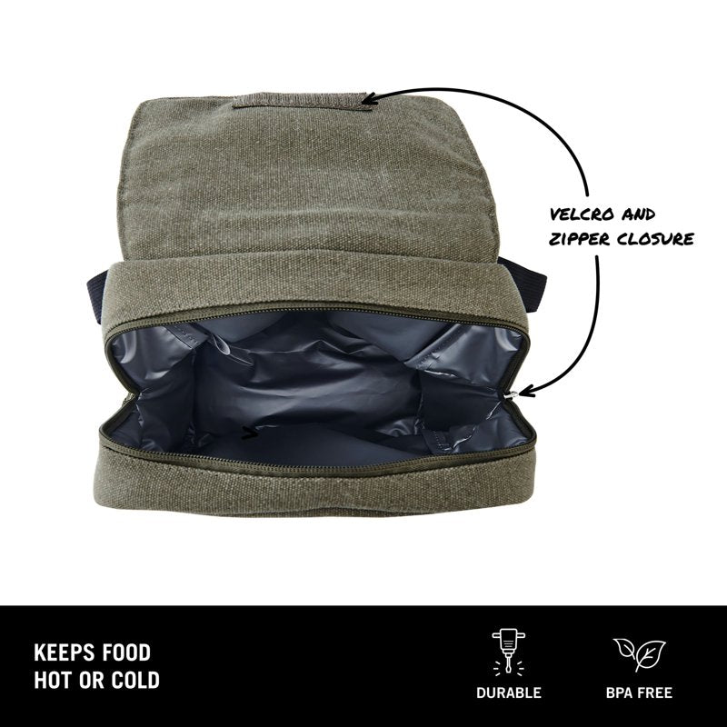 Reusable Lunch Tote - 2 Pack Sage Green Oxford Lunch Sack