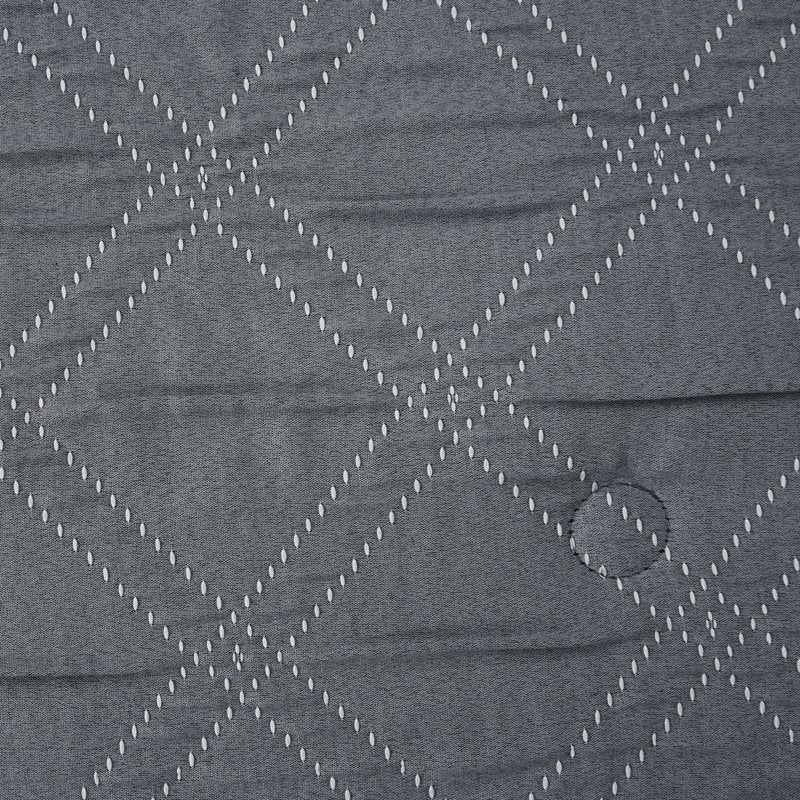 Mainstays King Grey Cross Stitch Comforter Set - 5-Piece Bedding