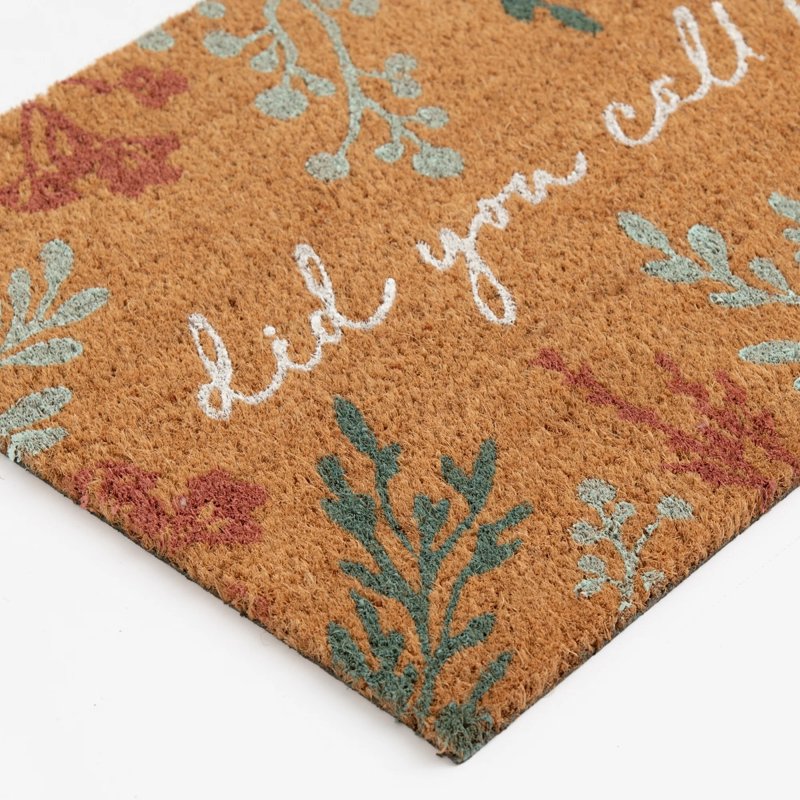 18x30 Inch Coco Coir Doormat with 'Did You Call First?' Pattern - Non-Slip Outdoor Entry Rug