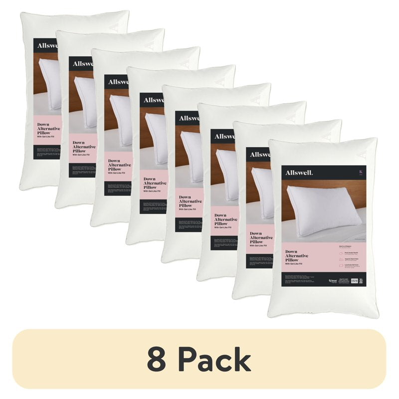 Allswell Down Alternative Firm King Bed Pillows 8 Pack - Supportive Support