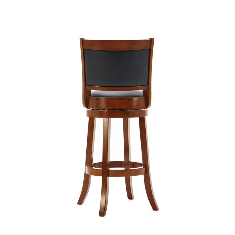 Augusta Swivel Wood Bar Stool - Amber Finish, Eco-Friendly Design