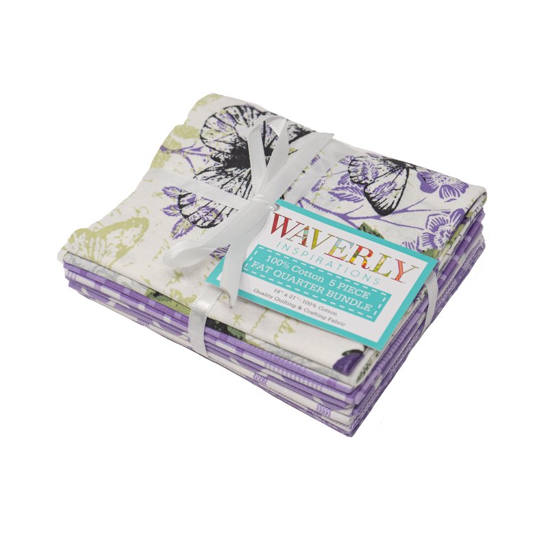 3 Pack Quilting Fabric Bundle - Lilac 100% Cotton Precut Fat Quarters for Sewing & Crafts