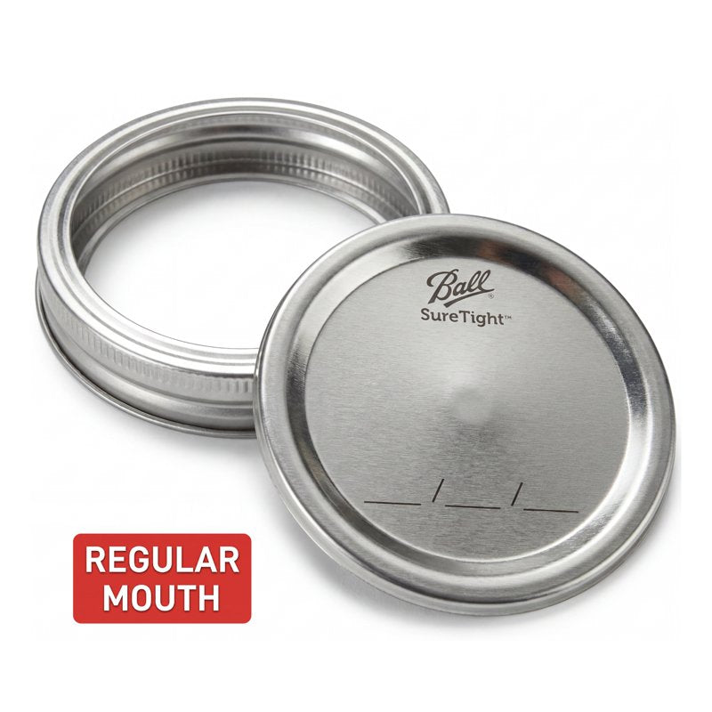 Regular Mouth Jar Lids and Bands, 12 Count - 60 Lids & 60 Rings