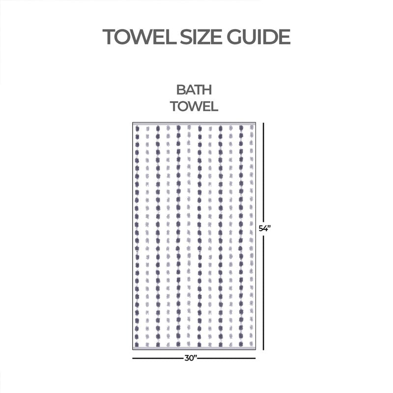 Mainstays Performance Bath Towel Grey Dot 54 x 30 Inches - Soft Absorbent & Quick-Drying