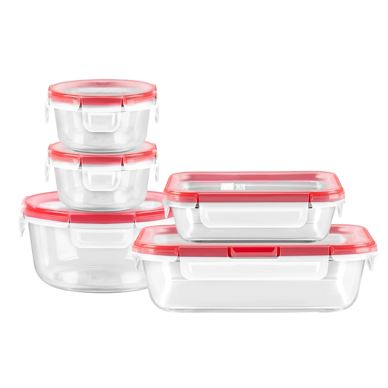 10-Piece Glass Food Storage Set - 3 Pack with Airtight Lids