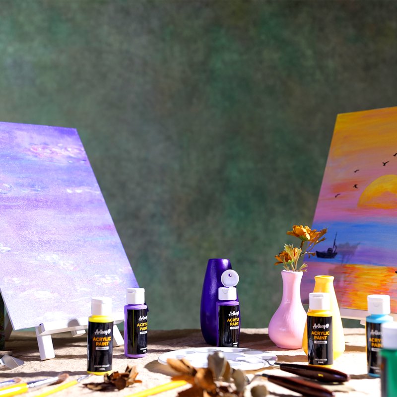 Artkey Acrylic Paint Set - 16 Colors, Water-Based Artist Kit for Professionals & Beginners